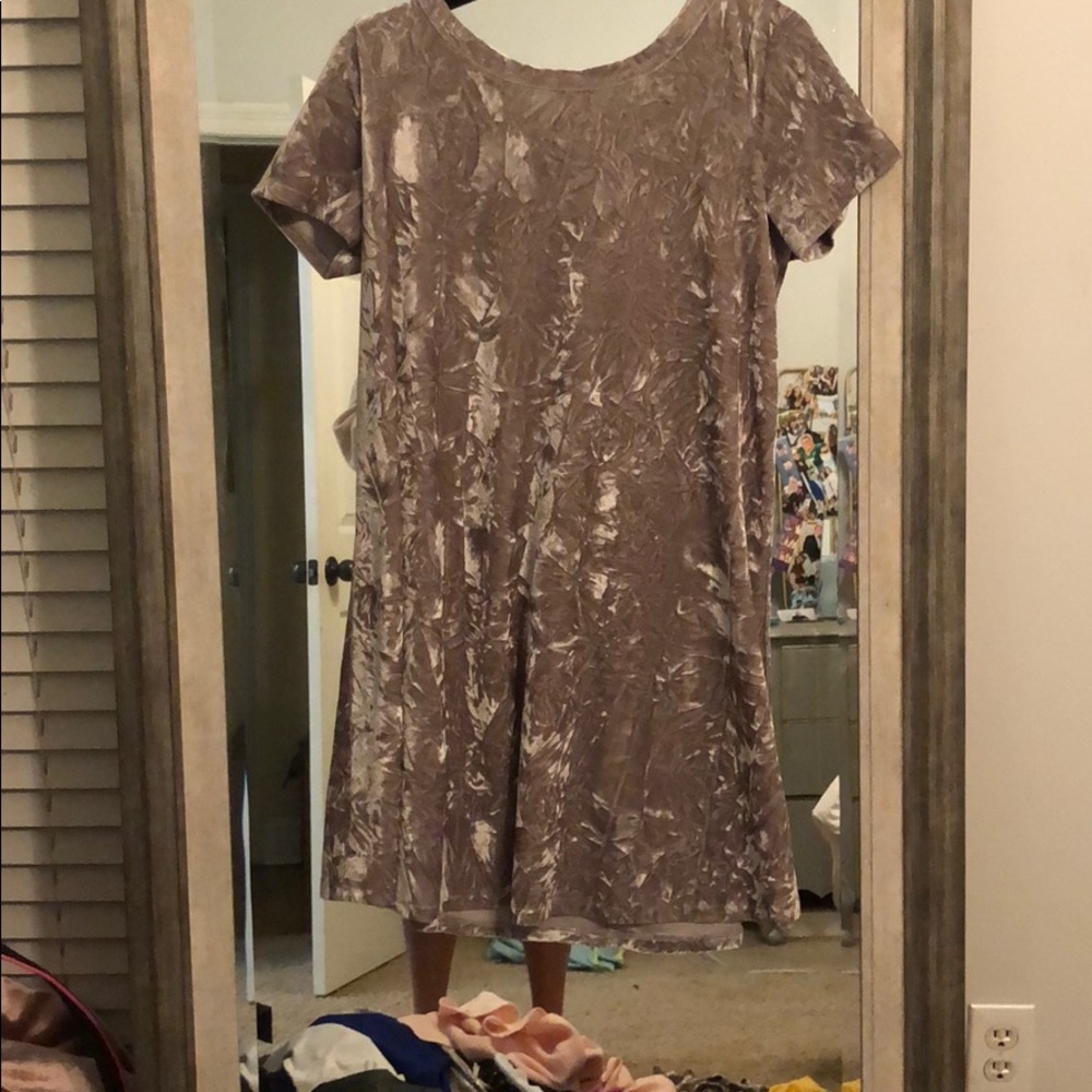 Grey velvet dress